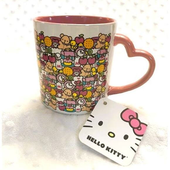 Hello Kitty Heart Handle "Favorite Things" 14oz Cafe Mug-NEW - Picture 4 of 8